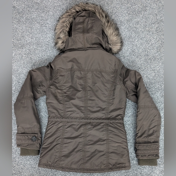 VTG Y2K American Eagle Bomber Jacket Coat Faux Fur Flannel Plaid Lined Womens XS - Picture 7 of 11